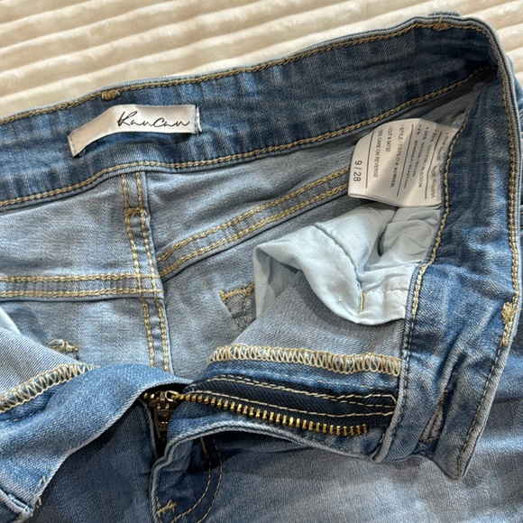KanCan Frayed Hem Distressed Jean Shorts Light Blue 9/28 - Picture 6 of 10